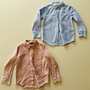 Janie and Jack Blue and Tan Button-Down Shirts